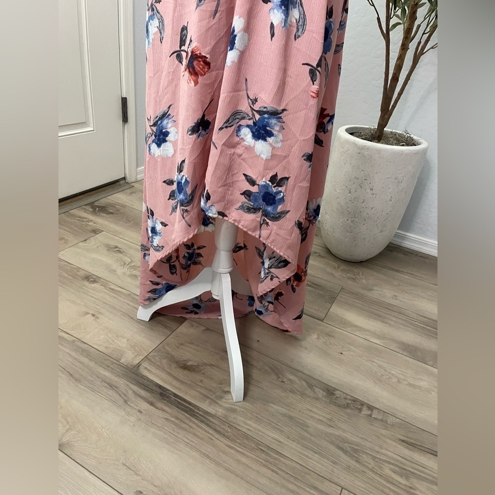 Pink Floral High Low Dress - Picture 4 of 6